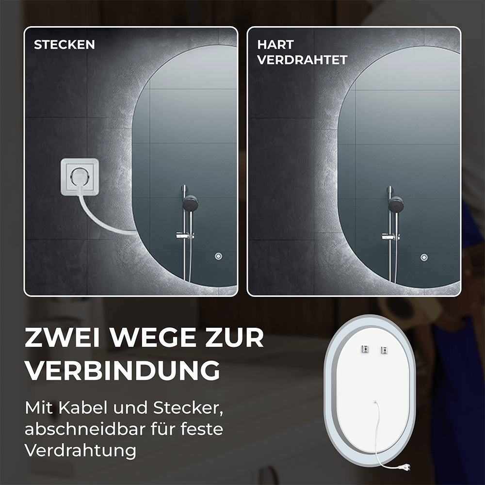 Bringer® Badspiegel mit Beleuchtung BRS302